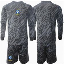 Brasil Keeper Bortedraktsett Barn Copa America 2024 Langermet (+ korte bukser)
